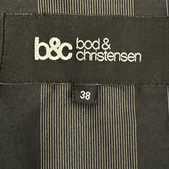 BOD & CHRISTENSEN Black Leather Jacket Blazer Coat Size 38 Men’s Lined Luxury - Picture 5 of 8